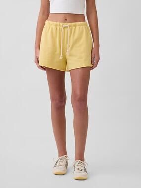 New GAP 3.5" VintageSoft Terry Relaxed Sweat Shorts - Butter Yellow - Size Small